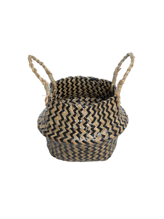 GloboStar Artificial Garden Salvador Planter Rattan Brown with Stand 18x18x20cm.