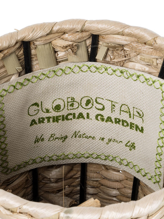 GloboStar Декоративна ваза Ратан Artificial Garden Amman Бежов 20x20см 1бр