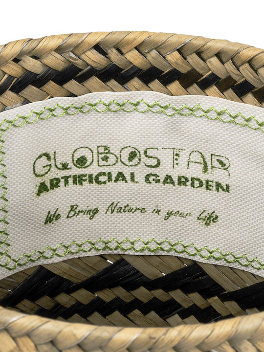 GloboStar Planter Rattan Brown with Stand 14x14x23cm.