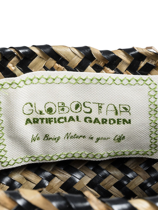 GloboStar Artificial Garden Salvador Planter Rattan Brown with Stand 18x18x20cm.