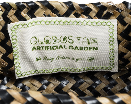 GloboStar Artificial Garden Salvador Саксия Ратан Кафяв Със стойка 18x18x20εκ.