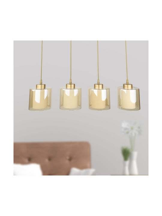 Megapap Pendant Light Gold for 4 Bulbs E27 65x5x70cm