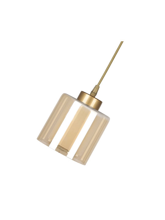 Megapap Kenedy Κρεμαστό Φωτιστικό Χρυσό με Ντουί E27 13x13x60εκ.