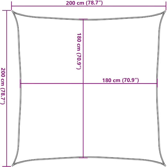 vidaXL Γρ./μ² Square Shade Sail Beige 2x2m 160gr/m²
