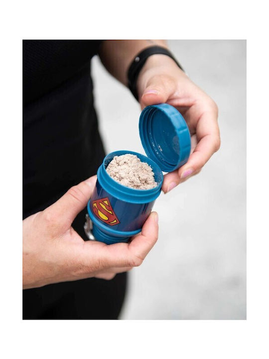 SmartShake Whey2Go SmartShake Plastic Protein Shaker 110ml Blue Supergirl