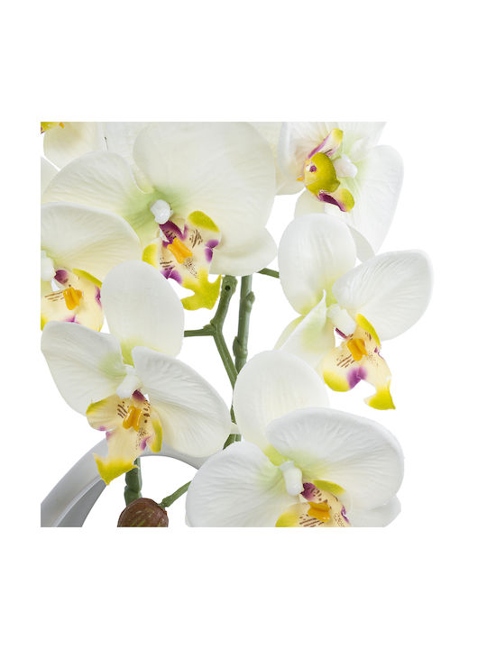 Globostar Artificial Garden White Orchid 21128 Decorative Plant White Orchid H39cm