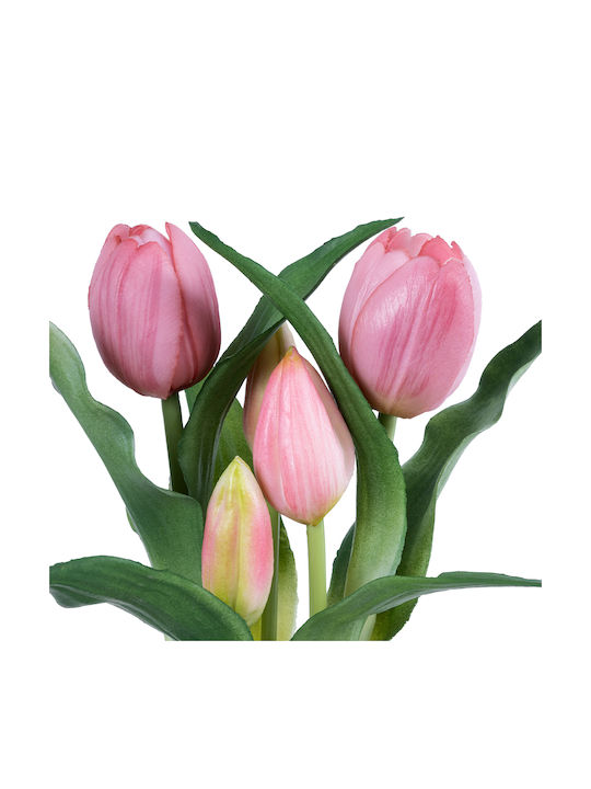 Globostar Artificial Garden Pink Tulip 21092 Decorative Plant Pink Tulip H23cm