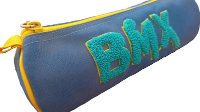 Fabric Barrel Pencil Case Blue Bmx 22x7 Lycsac