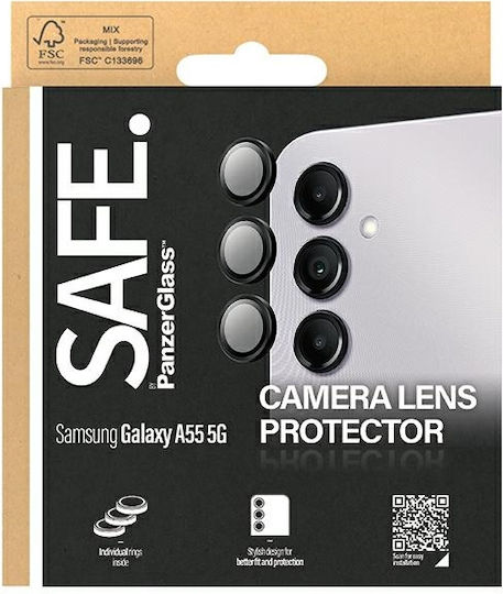PanzerGlass Safe Camera Protection Tempered Glass Black for the Samsung Galaxy A55 5G A556 SAFE95689