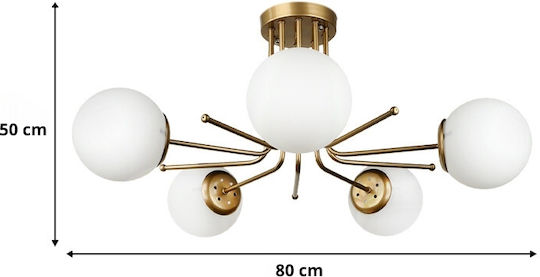 Megapap Deckenleuchte Gold mit Fassung E27