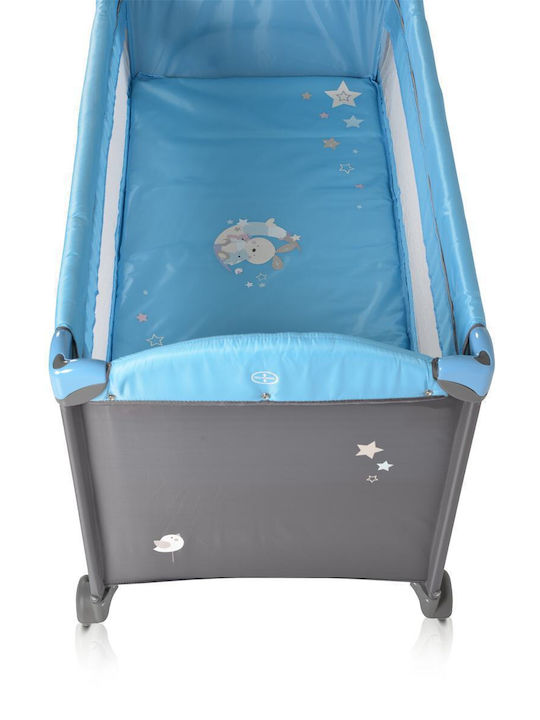 Moni Sleepy Playpen 2 Levels with Changing Table & Mattress Blue 120x60cm