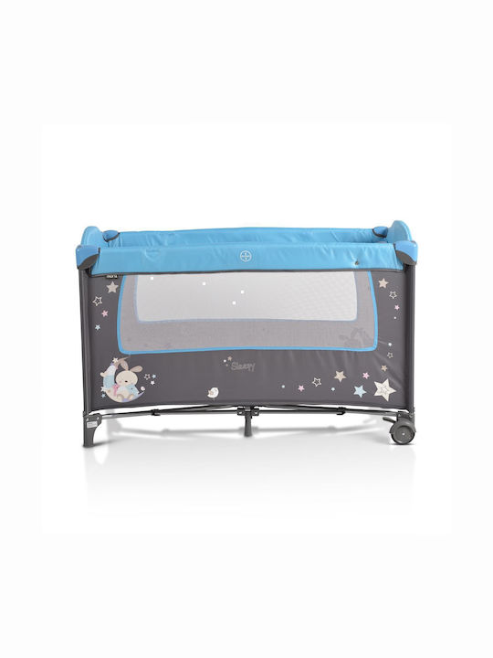 Moni Sleepy Playpen 2 Levels with Changing Table & Mattress Blue 120x60cm
