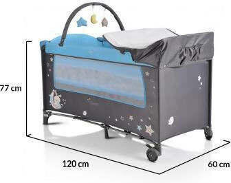 Moni Sleepy Playpen 2 Levels with Changing Table & Mattress Blue 120x60cm