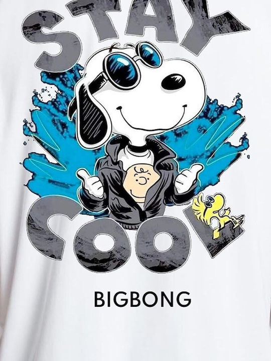 Bigbong T-shirt Bărbătesc cu Mânecă Scurtă Alb