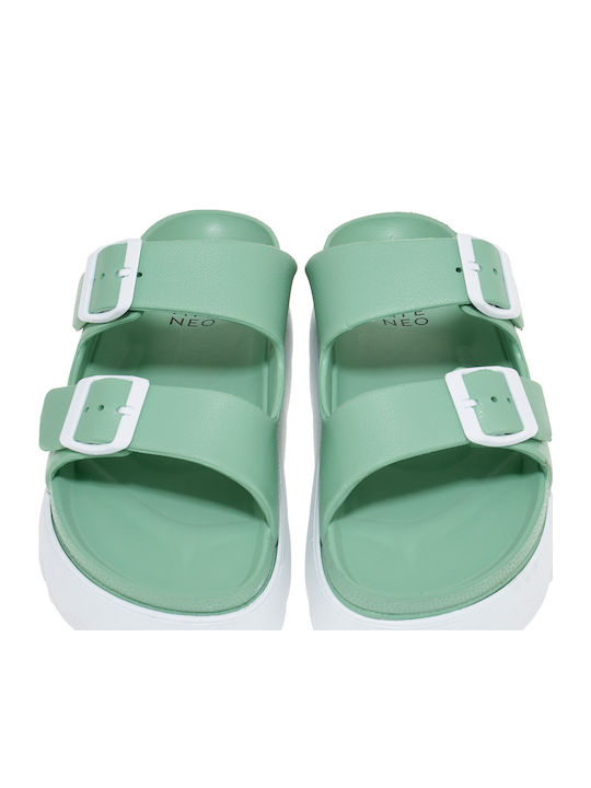 Sandale Casual Damă Flatforme Verzi