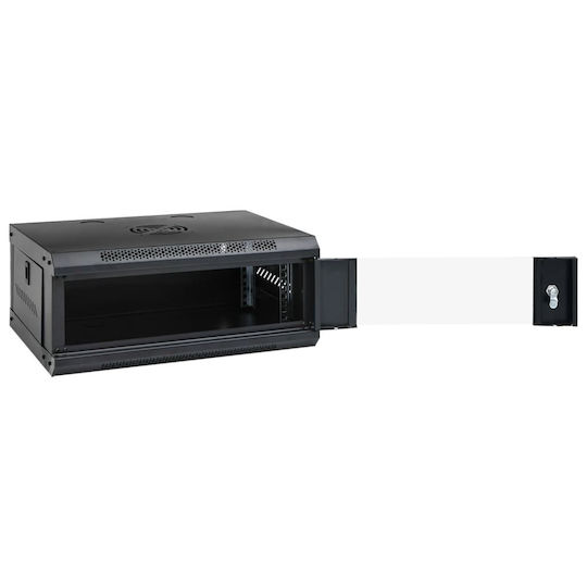 vidaXL Wall Mounted Rack Cabinet 4U 53x40x21cm Black 30256