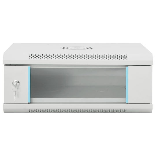 vidaXL Монтиран на стена Рак кабинет 4U 53x40x21см Сив 30257