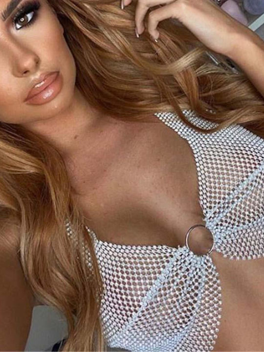 Damen Crop Top White