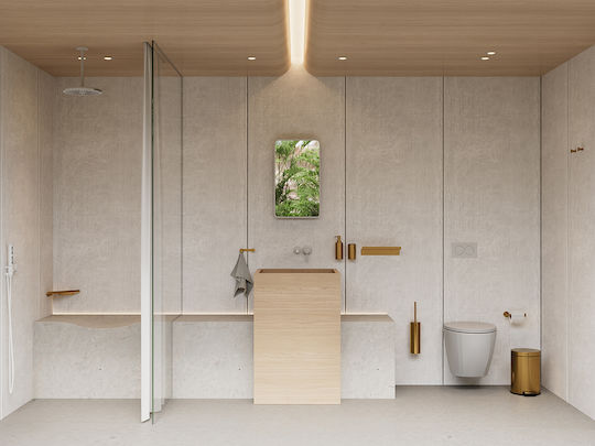 Verdi Omicron Schiene Badezimmer Einzel Wandmontage Schrauben Gold
