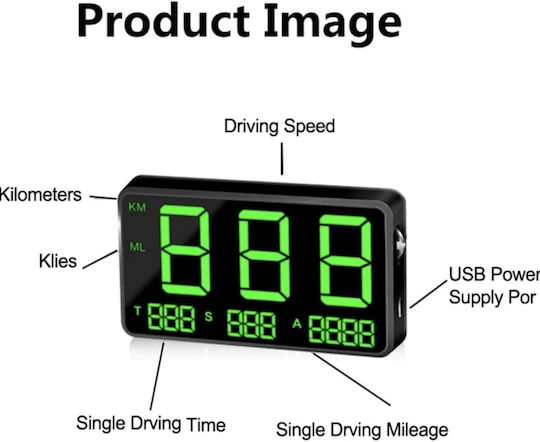 Digital Speedometer and Head Up Display for Car Dashboard Mounting