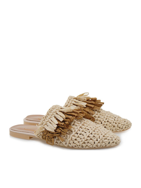 Flat Mules σε Μπεζ Χρώμα