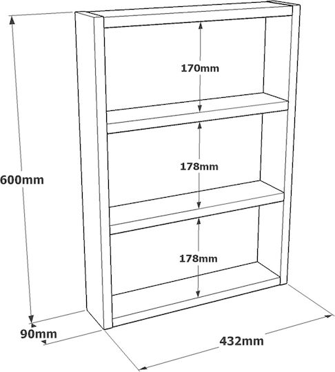 Wandregal Earls Weiß 43.2x9x60cm