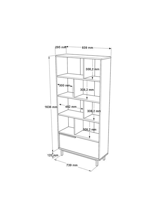 Етажерка Mells Бял 29.5x83.9x175.6см.