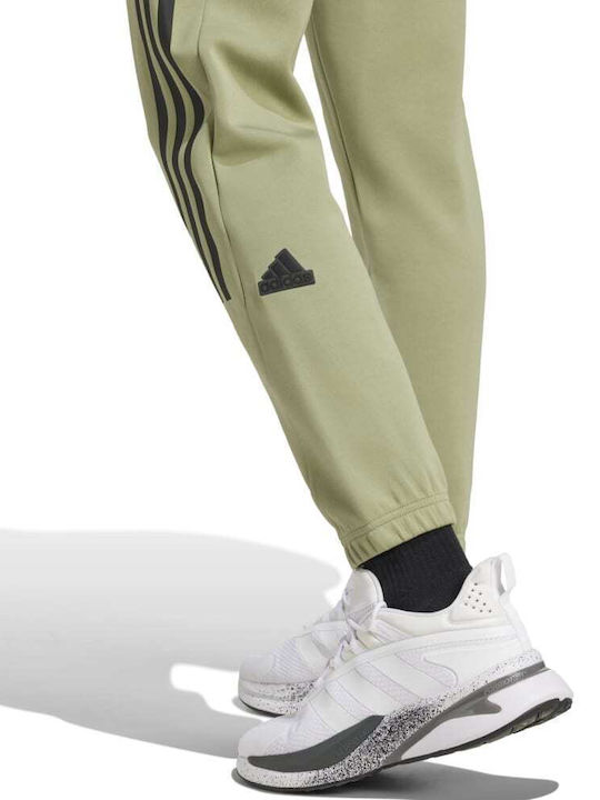 Future Icons 3-stripes Παντελόνι Φόρμας με Λάστιχο Πράσινο
