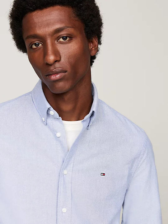 Oxford Long-sleeved Cotton Shirt Light Blue