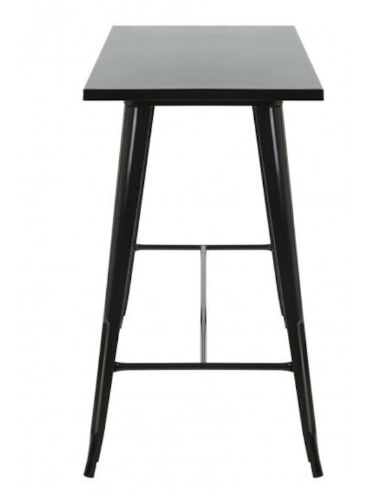 Relix Outdoor Bar Free Standing Metal Table Black 120x60x102cm