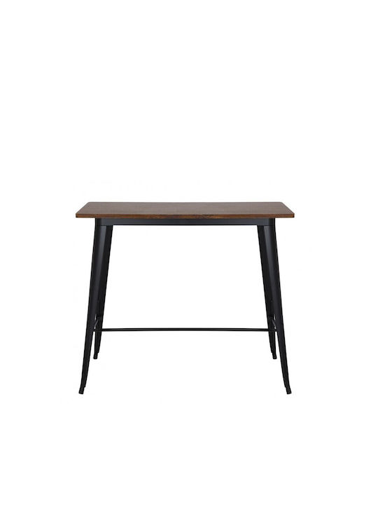 Relix Outdoor Bar Free Standing Table with Wood Surface and Metal Frame Oak 120x60x102cm
