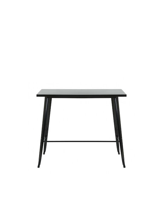 Relix Outdoor Bar Free Standing Metal Table Black 120x60x102cm