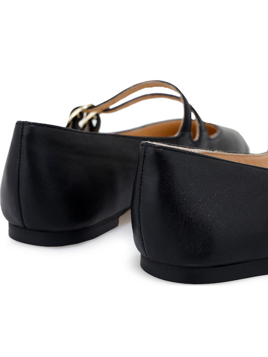 Leather Ballerinas Black