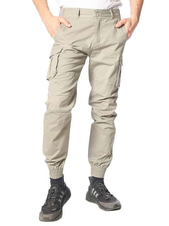 Paco & Co Men's Trousers Cargo in Regular Fit Beige