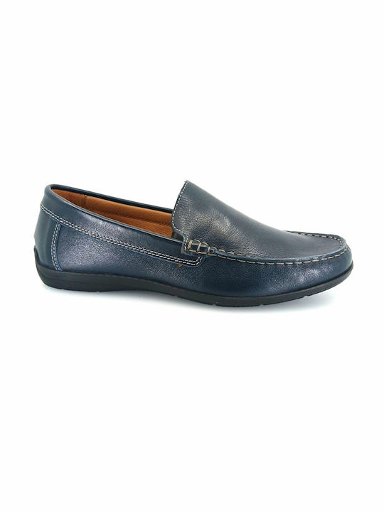 Imac Men's Leather Moccasins Blue