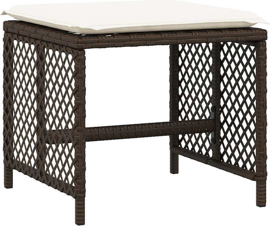 Băncuțe De Grădină Cub Pentru Exterior Rattan Cu Pernă Maro 4 Buc 41x41x36cm