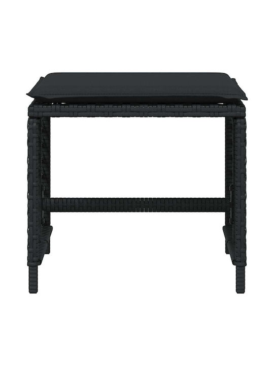 Gartenhocker Würfel Außengebrauch Rattan mit Kissen Schwarze 4 Stück 41x41x36cm