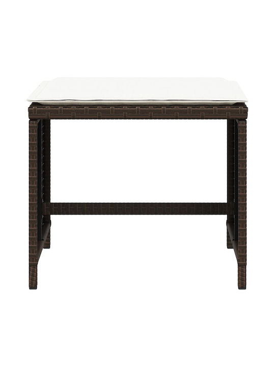 Băncuțe De Grădină Cub Pentru Exterior Rattan Cu Pernă Maro 4 Buc 41x41x36cm