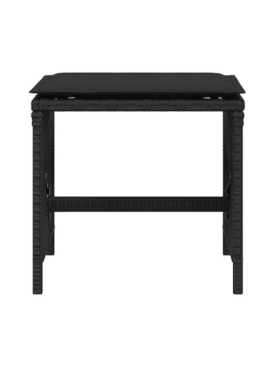 Băncuțe De Grădină Cub Pentru Exterior Rattan Cu Pernă Negre 4 Buc 41x41x36cm