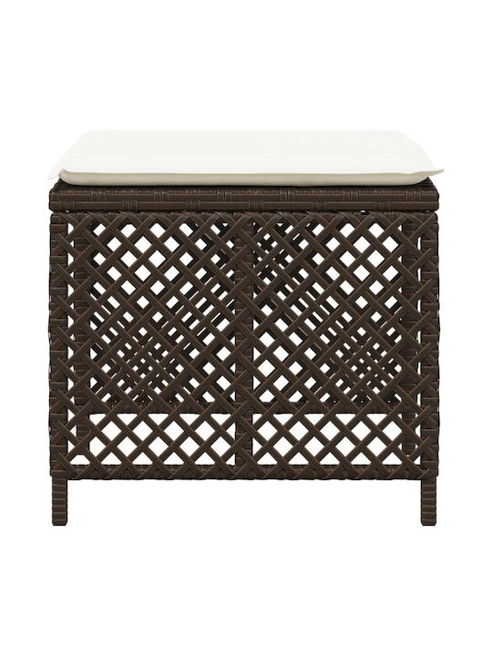 Băncuțe De Grădină Cub Pentru Exterior Rattan Cu Pernă Maro 4 Buc 41x41x36cm