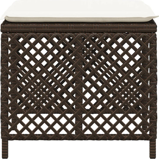 Băncuțe De Grădină Cub Pentru Exterior Rattan Cu Pernă Maro 4 Buc 41x41x36cm