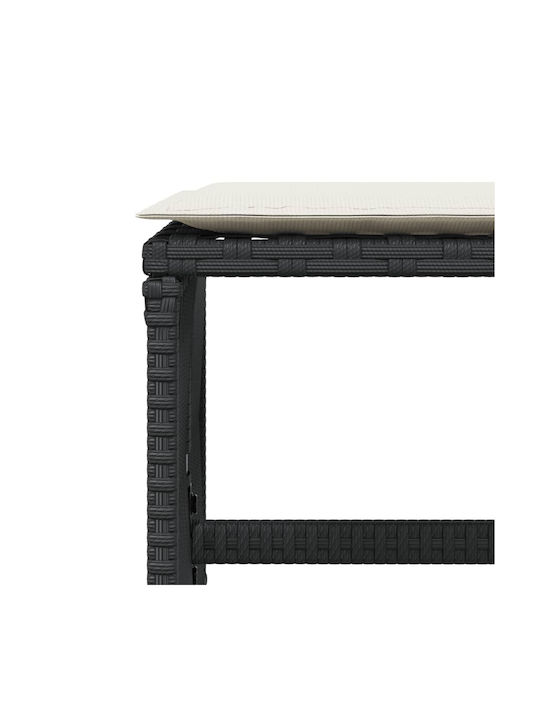 Băncuțe De Grădină Cub Pentru Exterior Rattan Cu Pernă Negre 4 Bucăți 41x41x36cm