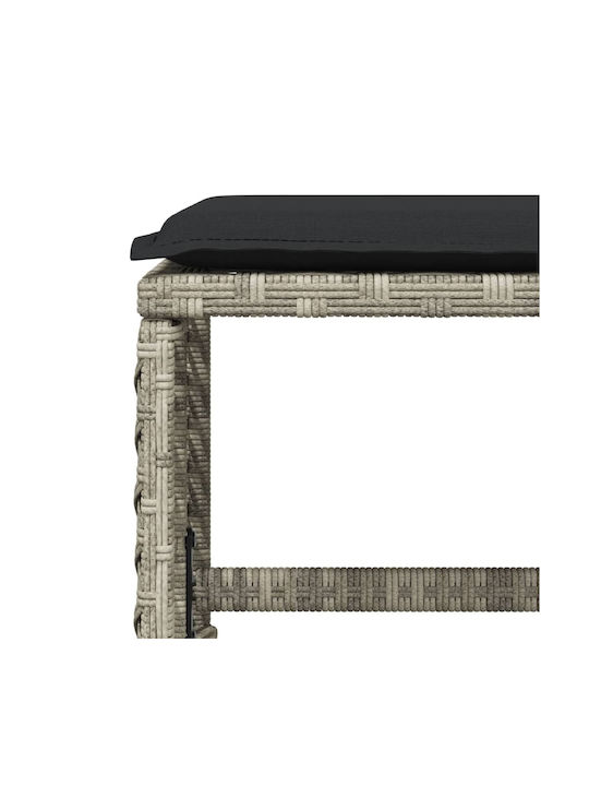 Băncuțe De Grădină Cub Pentru Exterior Rattan Cu Pernă Gri 4 Buc 41x41x36cm