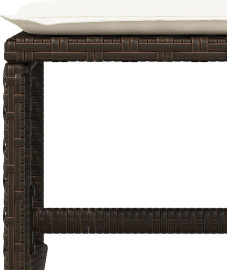 Băncuțe De Grădină Cub Pentru Exterior Rattan Cu Pernă Maro 4 Buc 41x41x36cm