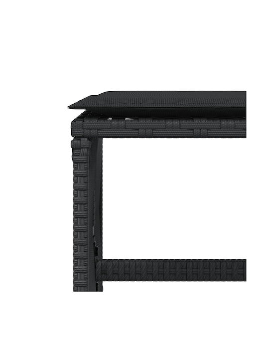 Băncuțe De Grădină Cub Pentru Exterior Rattan Cu Pernă Negre 4 Buc 41x41x36cm