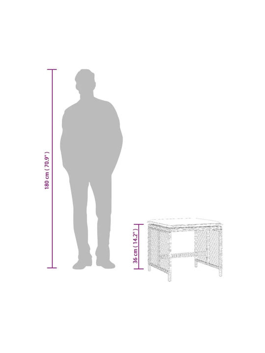 Băncuțe De Grădină Cub Pentru Exterior Rattan Cu Pernă Negre 4 Buc 41x41x36cm