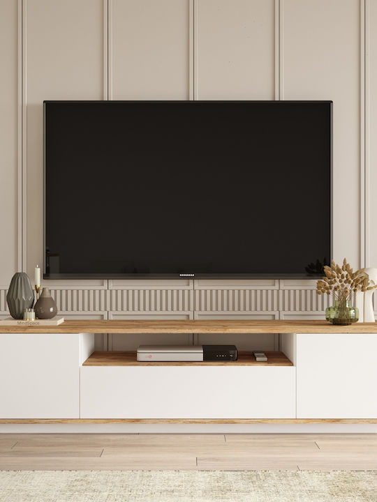 Stand TV Chilham Natural/Alb L180xA44,5xÎ44,6cm