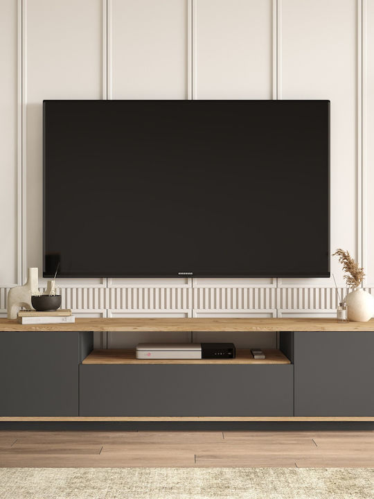 TV Stand Chilham Natural/Charcoal M180xD44.5xH44.6cm