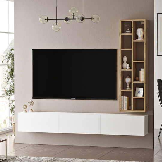 TV-Ständer Bromley Weiß/Braun M174.6xP27.3xH145cm