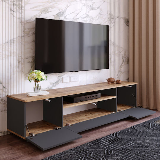 Stand TV Chilham Natural/Antracit L180xA44,5xÎ44,6cm